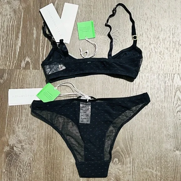 STELLA MCCARTNEY**Black Annabelle Dashing Bralette + Underwear Small**$189 - Picture 8 of 10